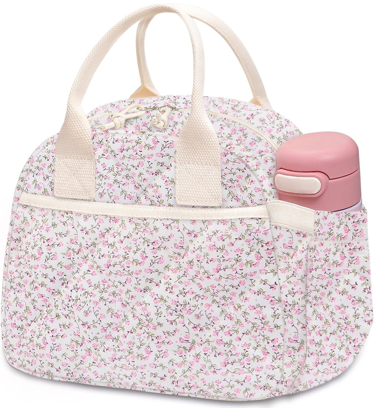 Carry bloom Lunch Box for Women, Insulated Lunch Bag Cute Corduroy Lunchbox