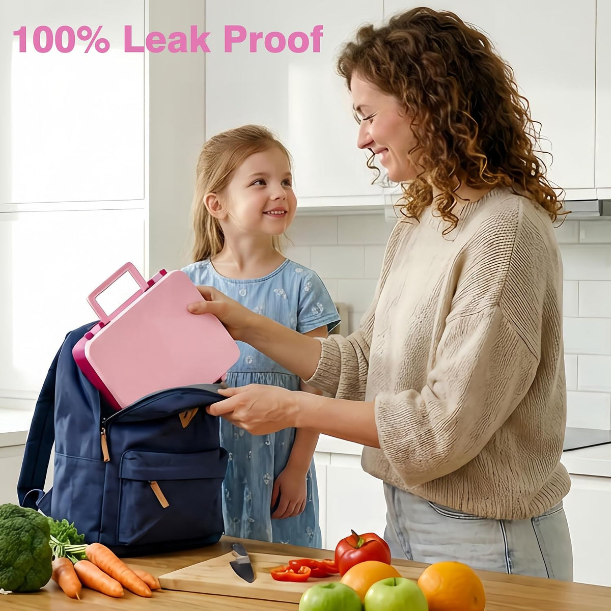 HOMEKOL Bento Lunch Box Set for Kids, Pink