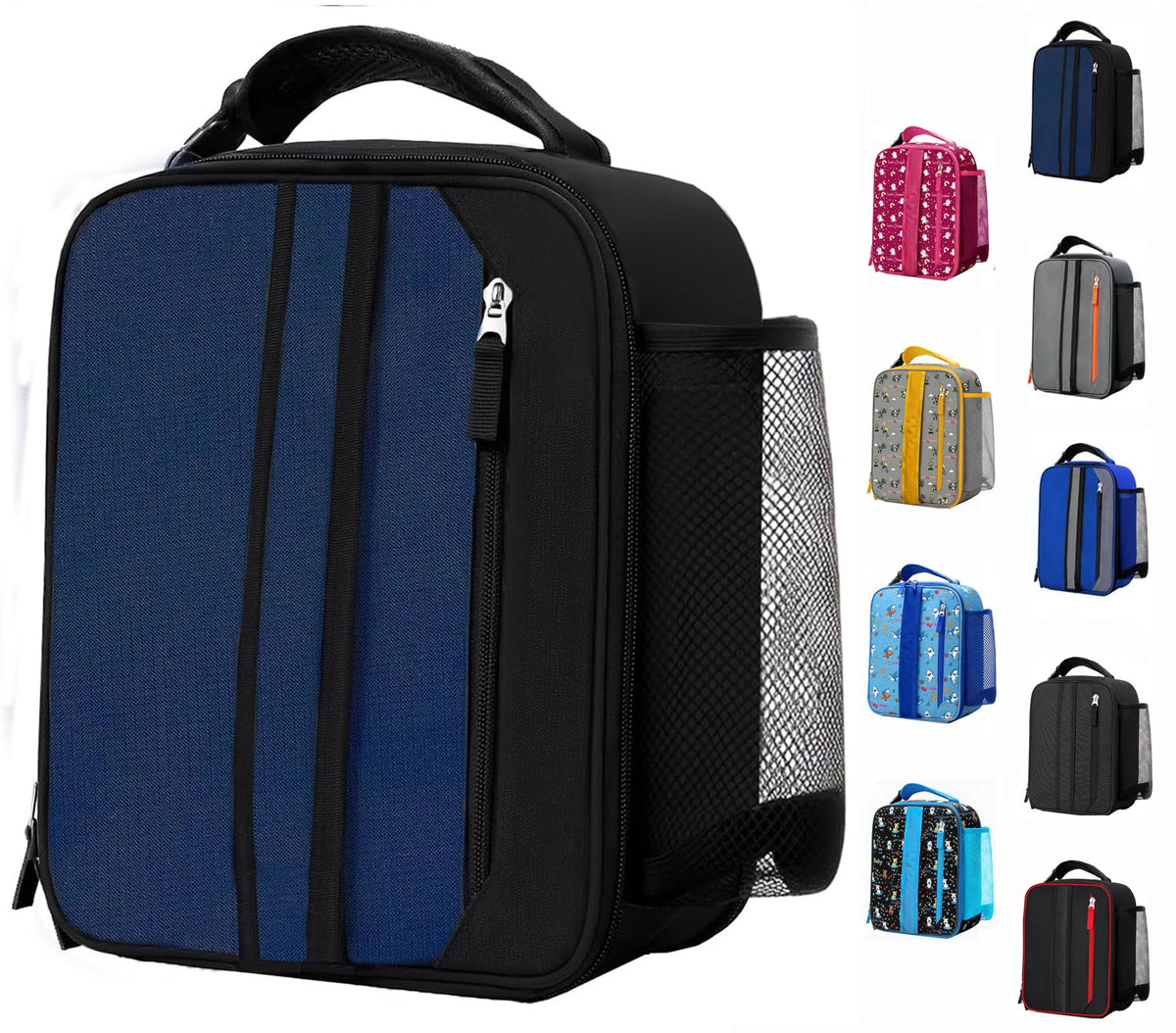 Lunch Box Insulated Lunch bag for Men Teen Kids Boys Adult Portable Stylish Small Lunchbox Special Design for Working Office school Picnic (Black 6L(Without Shoulder Straps))