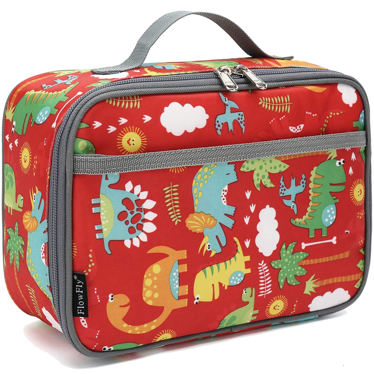 FlowFly Kids Lunch box Insulated Soft Bag Mini Cooler Back to School Thermal Meal Tote Kit for Girls, Boys,Cyan