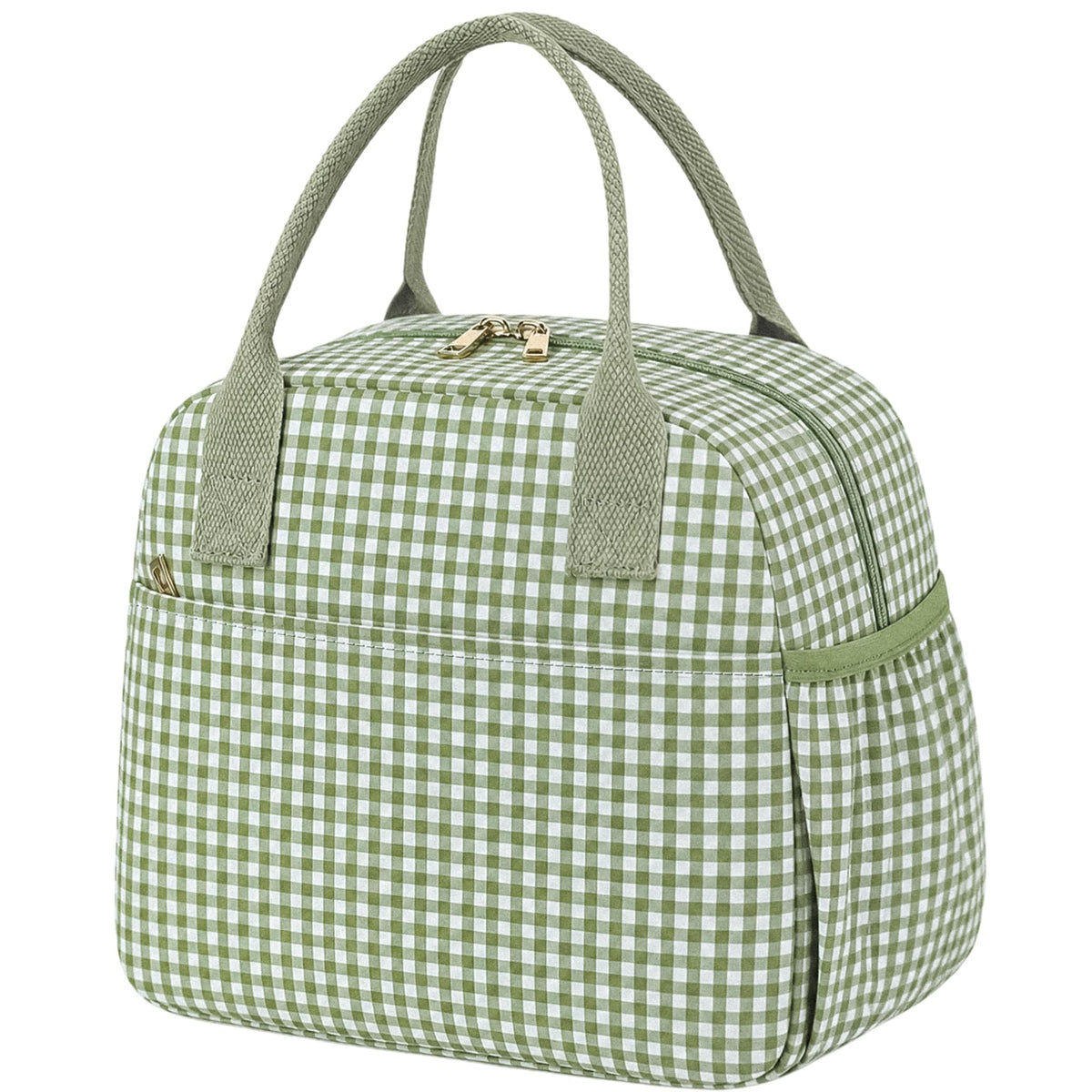 CAMTOP Lunch Box for Women Insulated Lunch Bag Lunchbox Cooler Thermal Leakproof Quilted Reusable Lunch Tote Bag for Work School Travel Picnic (Black)