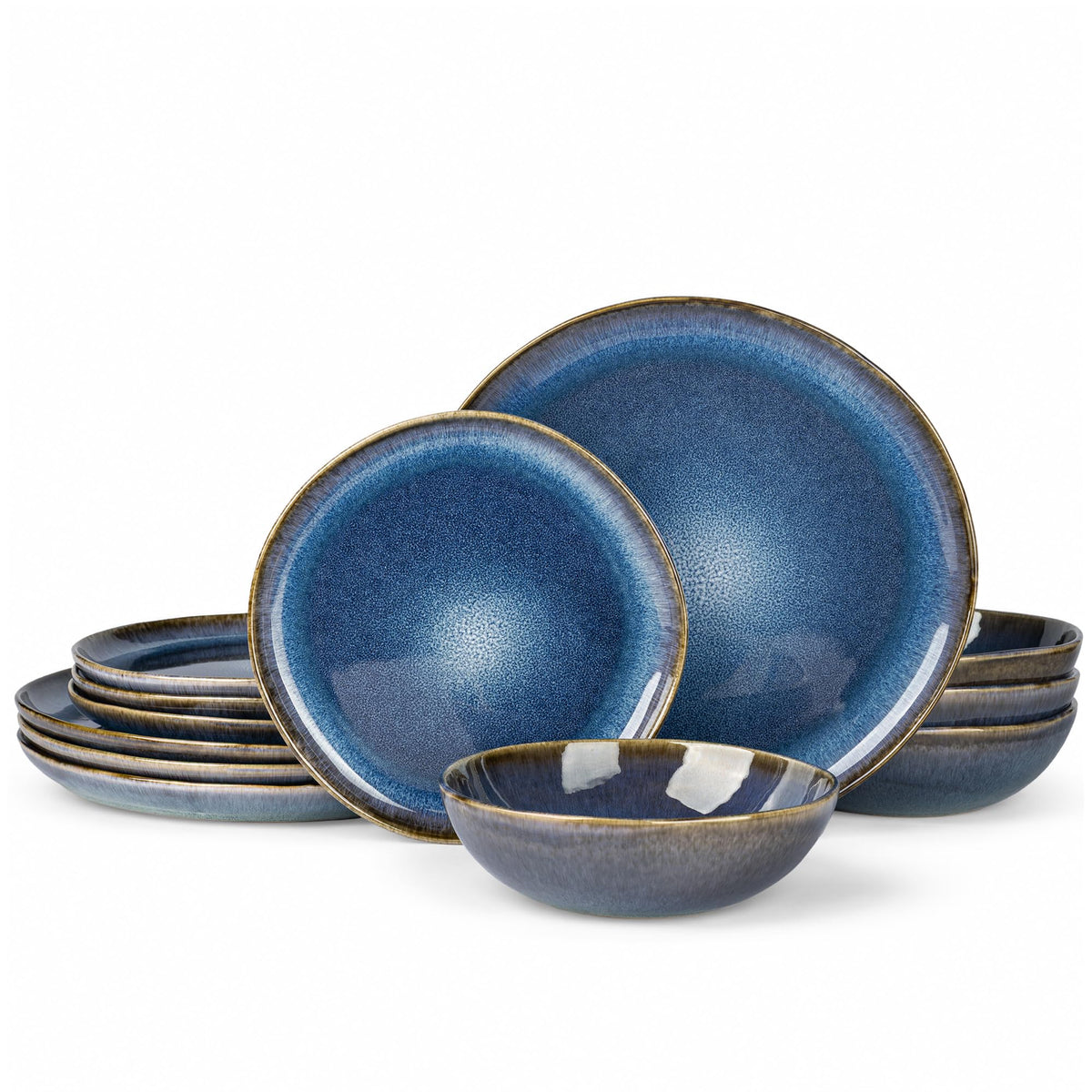 AmorArc Ceramic Dinnerware Sets for 8, 24Pcs Plates and Bowls Sets Dishes