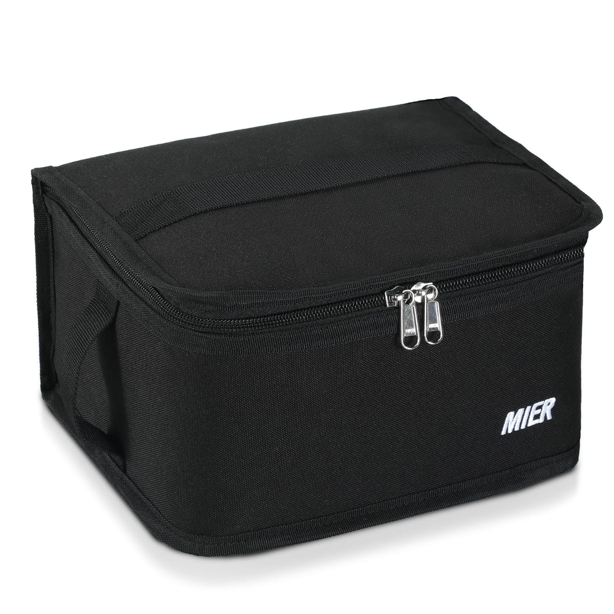 MIER Small Lunch Bag for Kids & Adults Compact Insulated Lunch Box, Black
