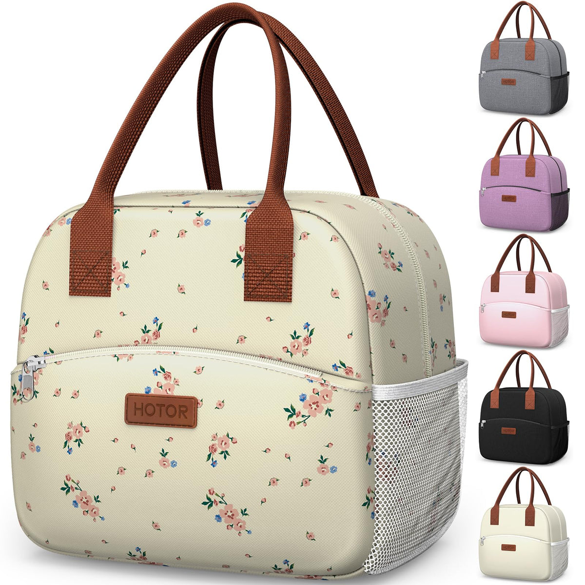 HOTOR Lunch Bag Women Men Insulated Lunch Box Black 10L