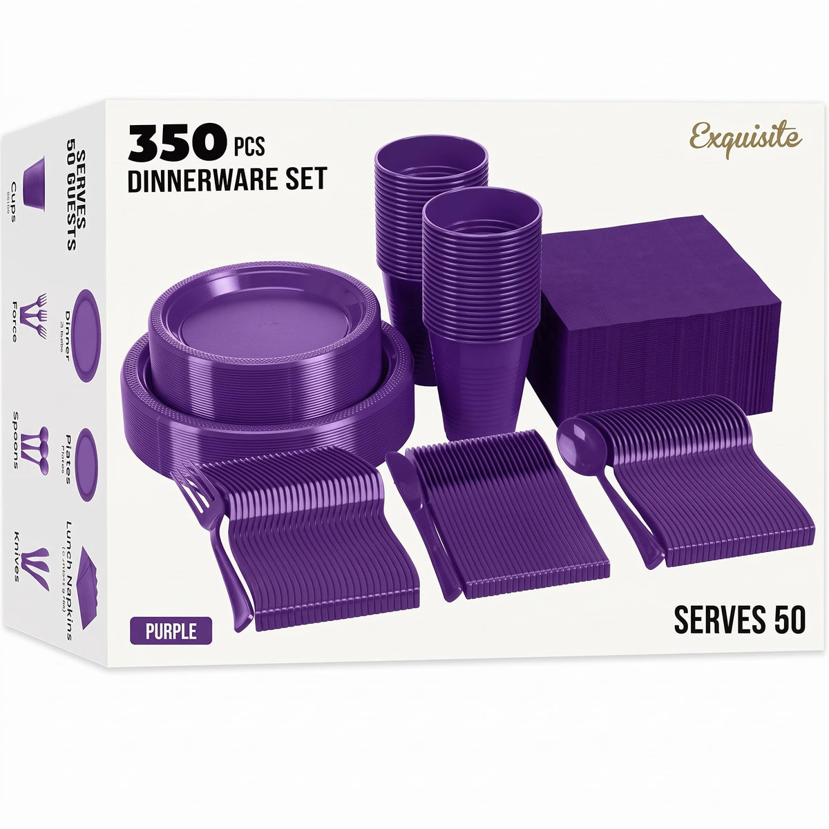 Exquisite 350 Pcs Black Plates and Napkins Party Supplies Plate Sets