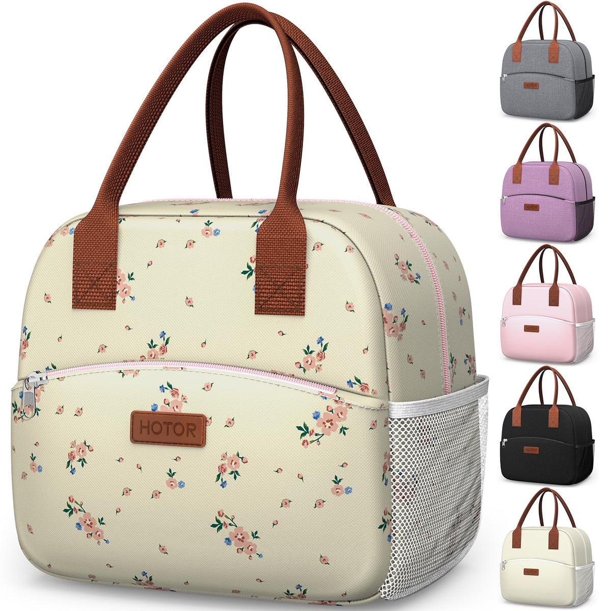 HOTOR Lunch Bag Women Men Insulated Lunch Box Black 10L