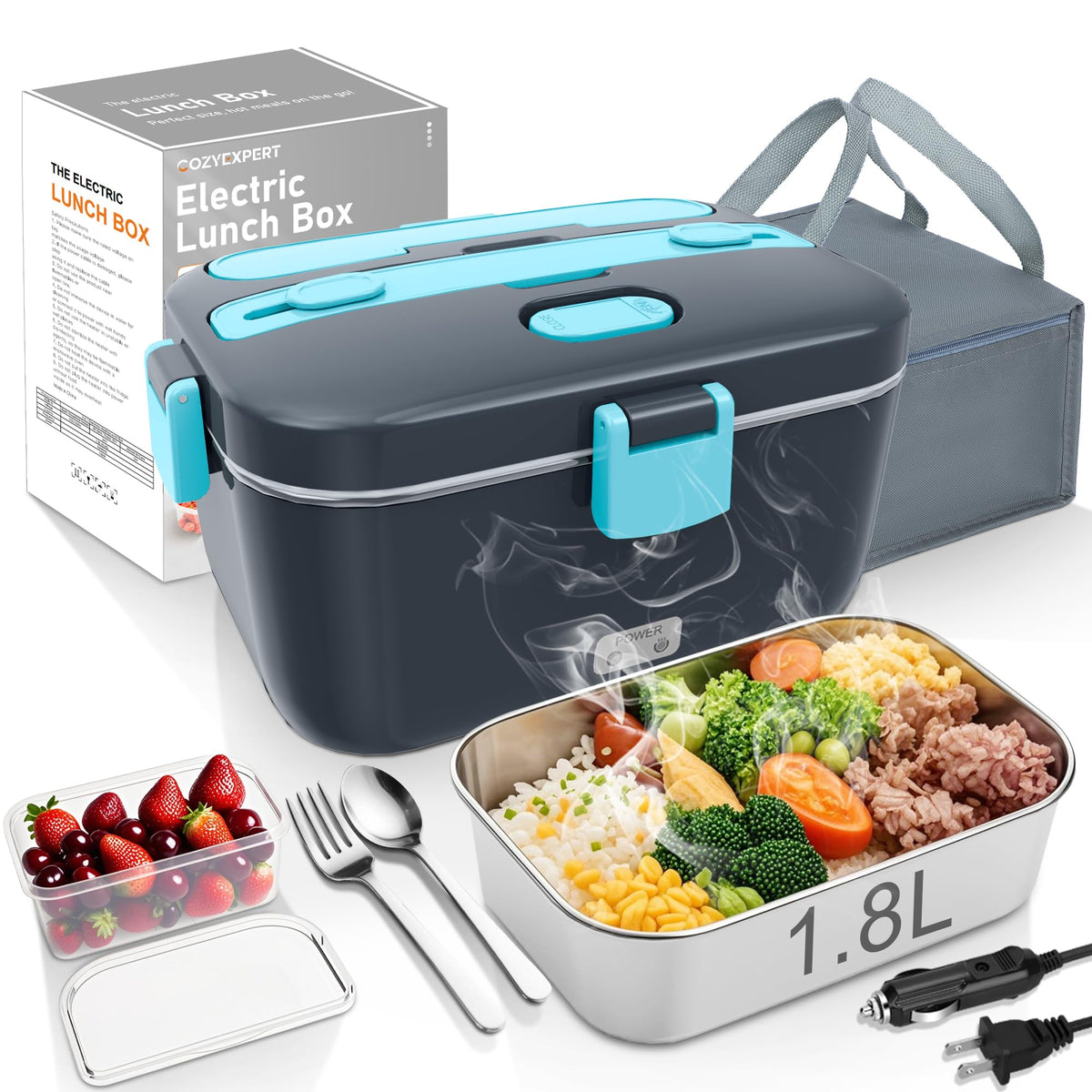 COZYEXPERT Electric-Lunch-Box-Heated-Food-Warmer 100W Heating Box for Adult