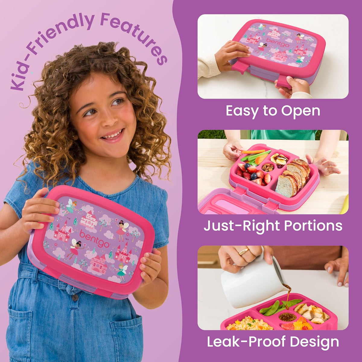 Bentgo Kids Prints Leak-Proof 5-Compartment Bento-Style Kids Lunch Box