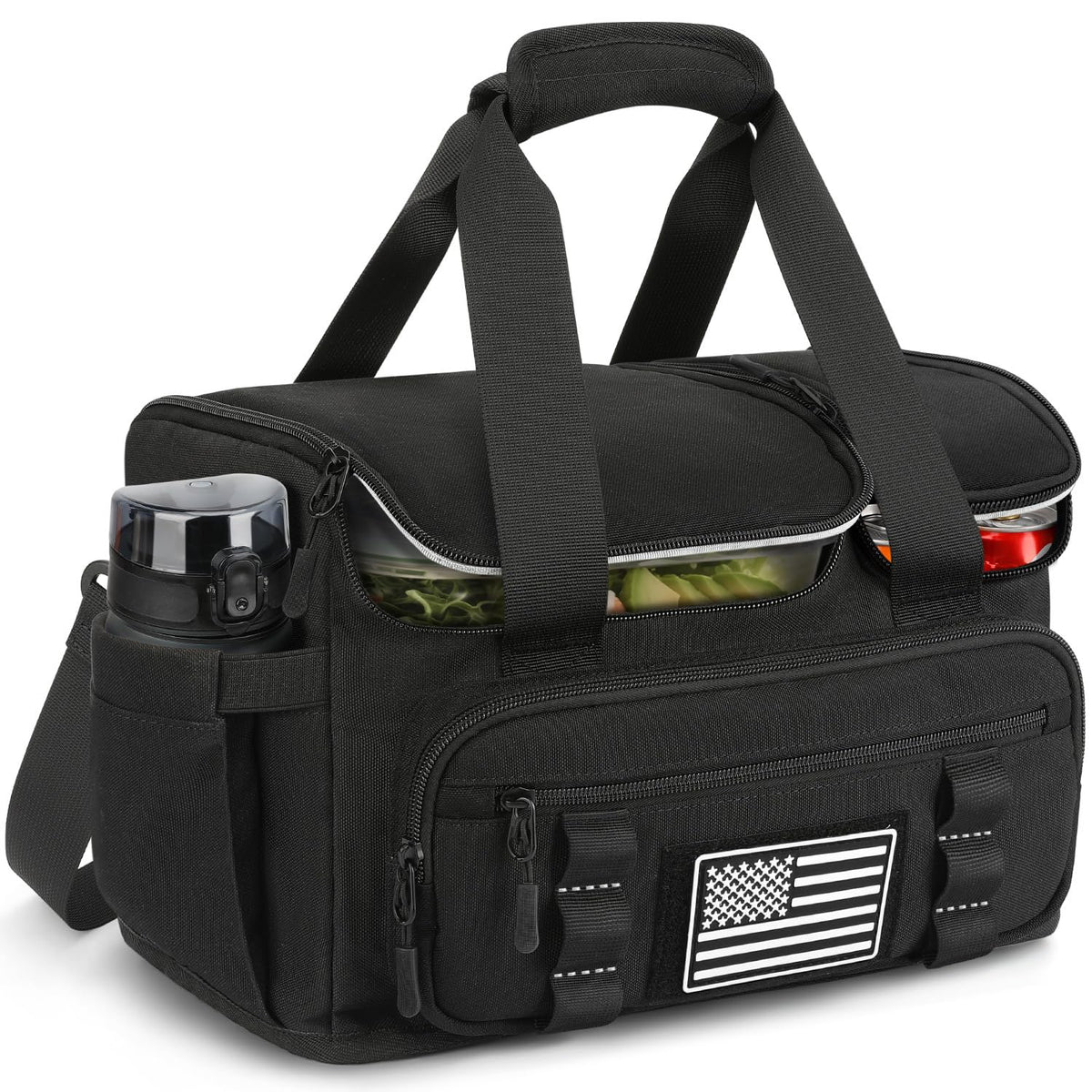Lunch Box for Men Women, 15L Insulated Lunch Bag with Hot/Cold Compartment