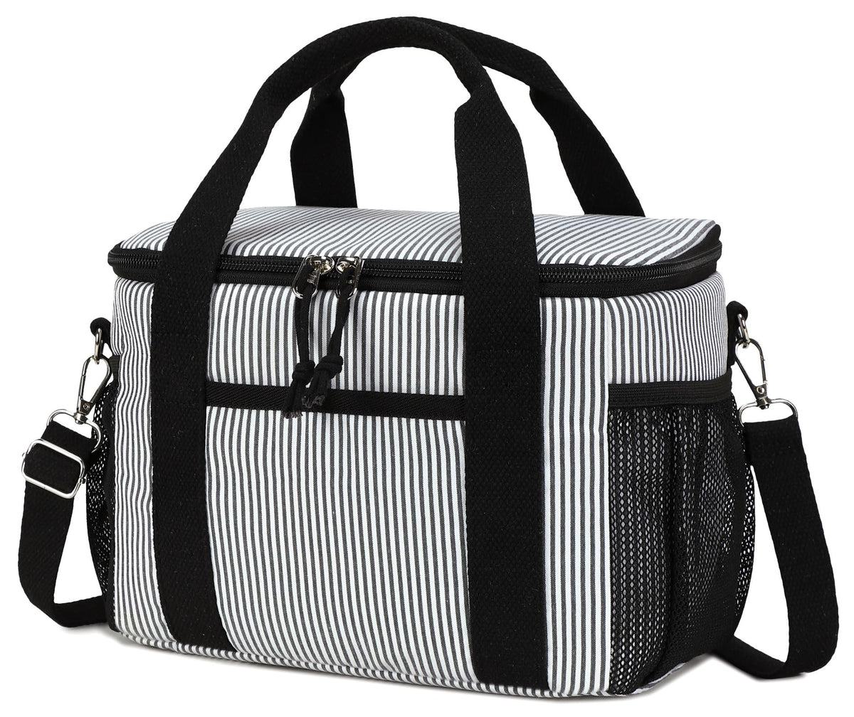 BTOOP Insulated Lunch Box for Women, Cute Leakproof Lunch Tote, Large Capacity Aesthetic Lunch Bag Girls with Shoulder Strap for Work, School, Picnic Pink Bow Floral