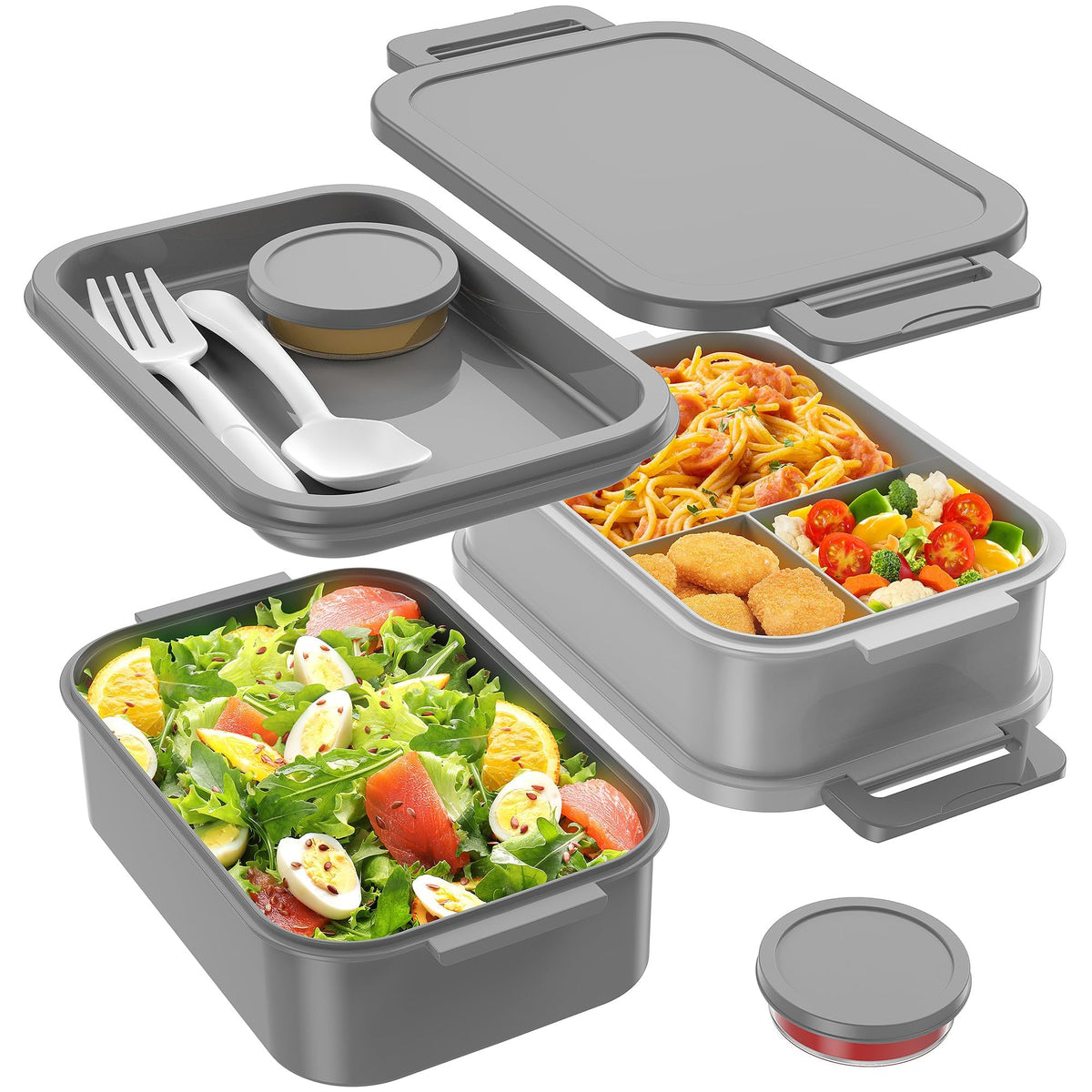 Jelife Bento Box Adult Lunch Box, 72oz Stackable Bento Lunch Box for Adults