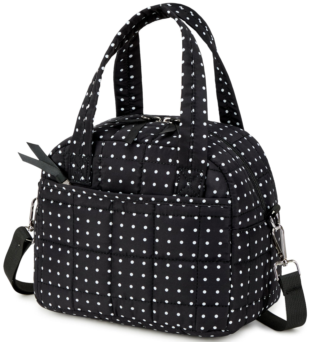 LEDAOU Lunch Box for Women, Quilted Insulated Lunch Bag, Puffy Lunch Tote with Adjustable Shoulder Strap for Work School Travel (Brown, Regular 9L)