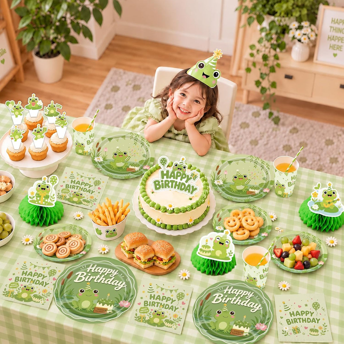 197 PCS Frog Birthday Party Supplies, Cute Frog Decorations for Kids