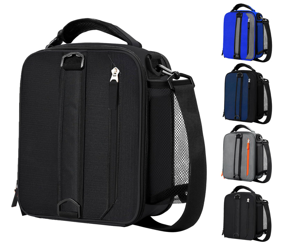 Lunch Box Insulated Lunch bag for Men Teen Kids Boys Adult Portable Stylish Small Lunchbox Special Design for Working Office school Picnic (Black 6L(Without Shoulder Straps))
