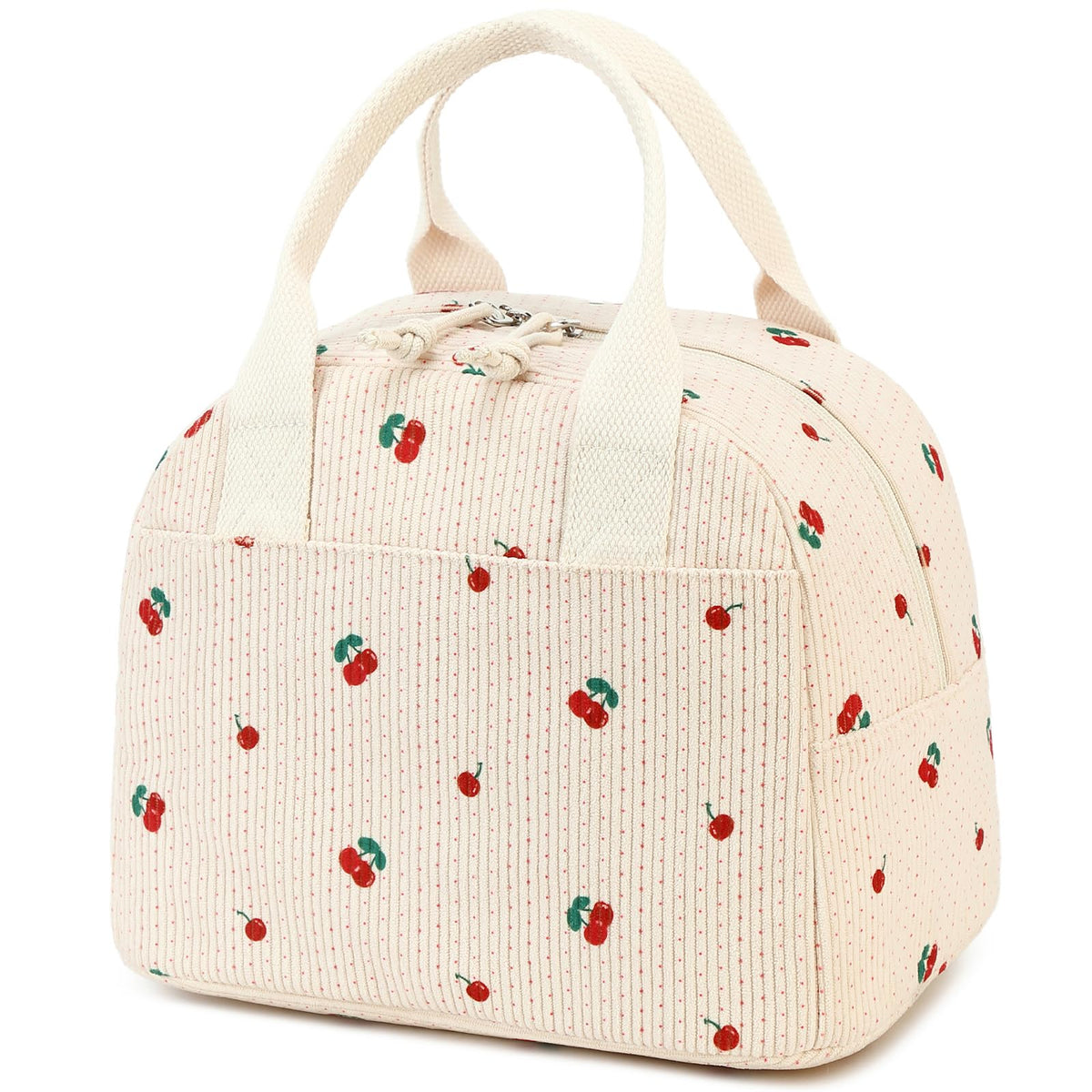 LOVELYWIND Lunch Box for Women,Insulated Lunch Bag,Green Stripe14-Can(9L)