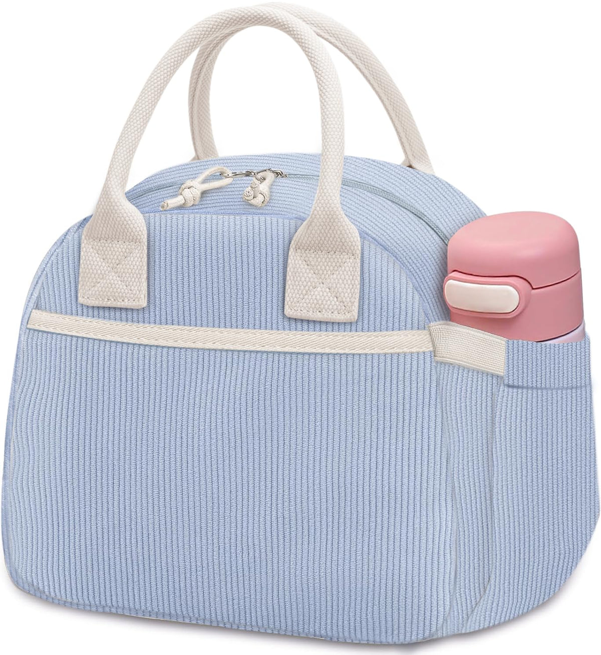 Carry bloom Lunch Box for Women, Insulated Lunch Bag Cute Corduroy Lunchbox