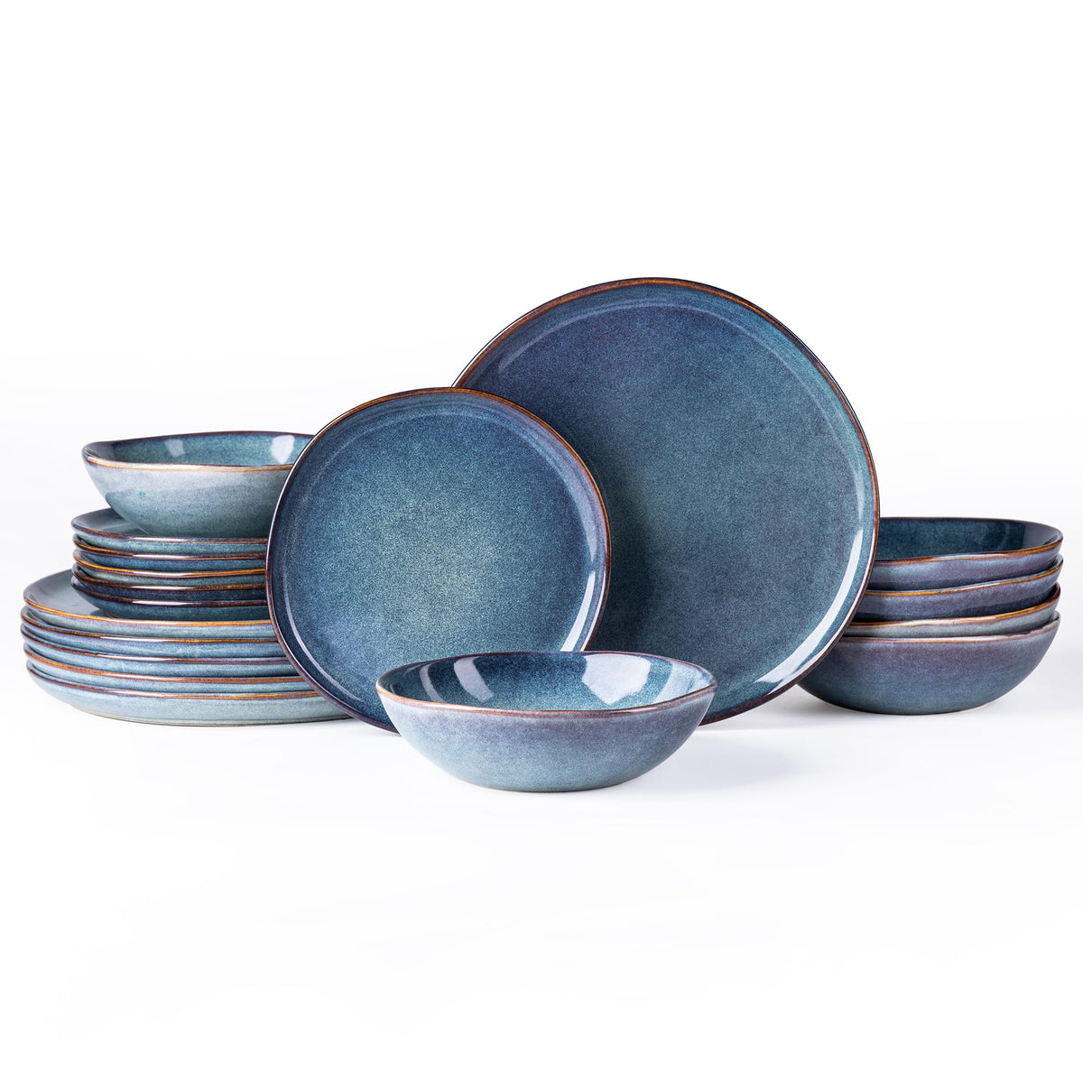AmorArc Ceramic Dinnerware Sets for 8, 24Pcs Plates and Bowls Sets Dishes