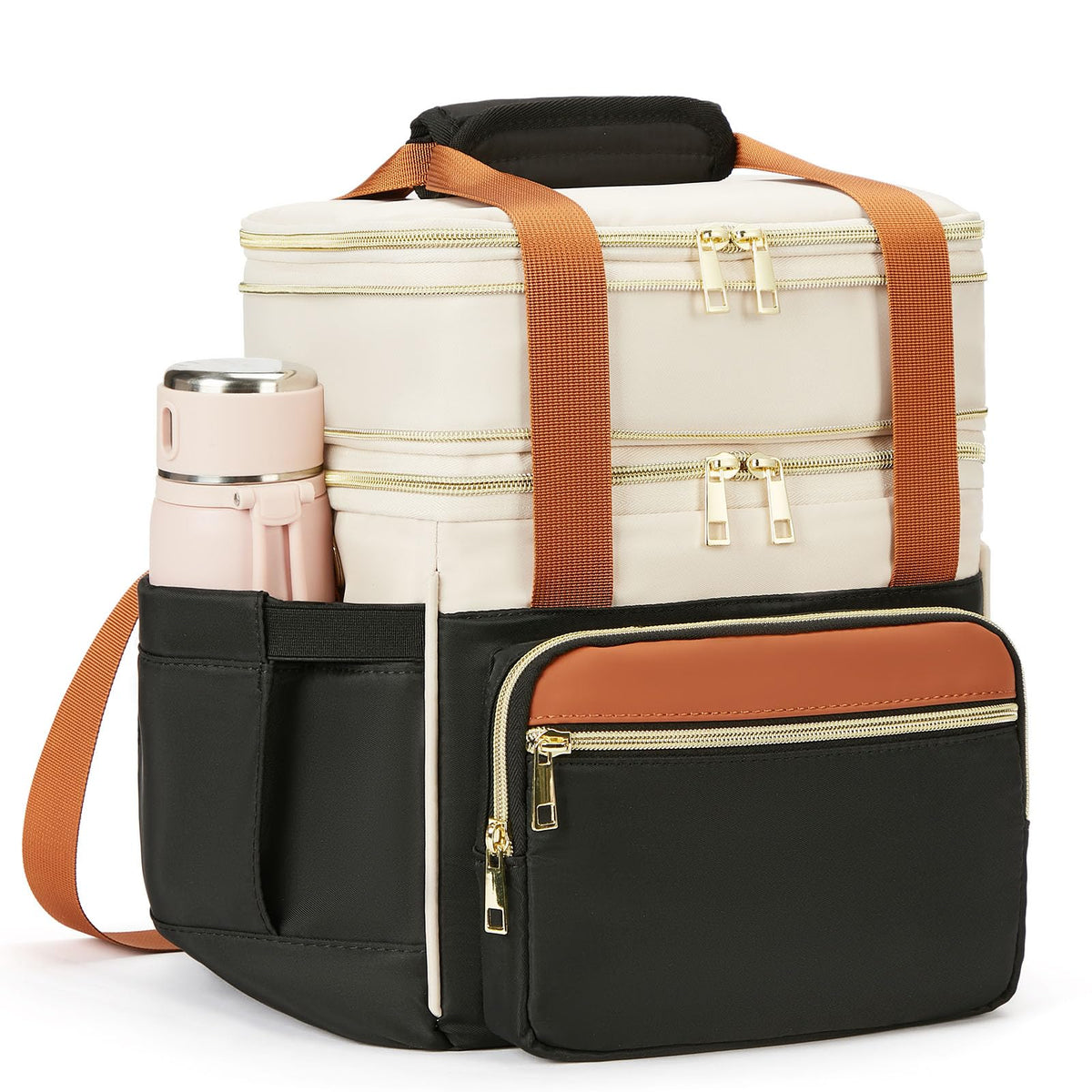 holuxer Lunch Bag & Lunch Box for Men Women - Large Double Deck Soft