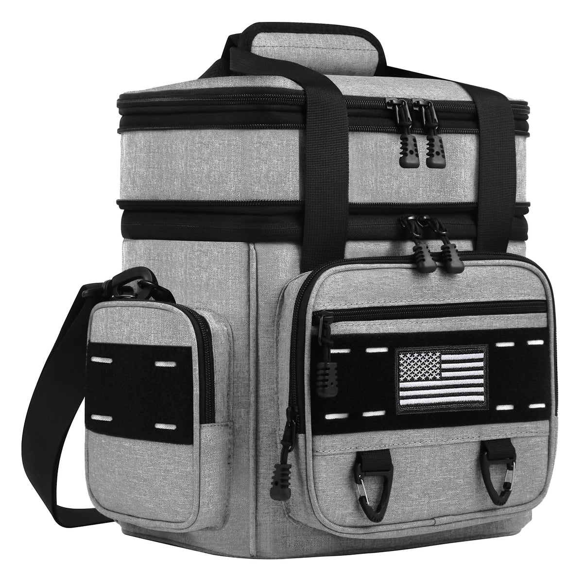 TENKIST Tactical Insulated Lunch Box Men Double Deck Heavy Duty Cooler Bag