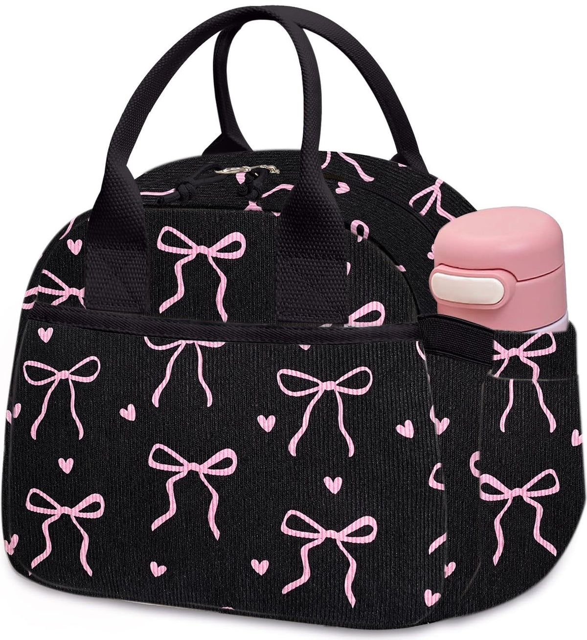 Carry bloom Lunch Box for Women, Insulated Lunch Bag Cute Corduroy Lunchbox