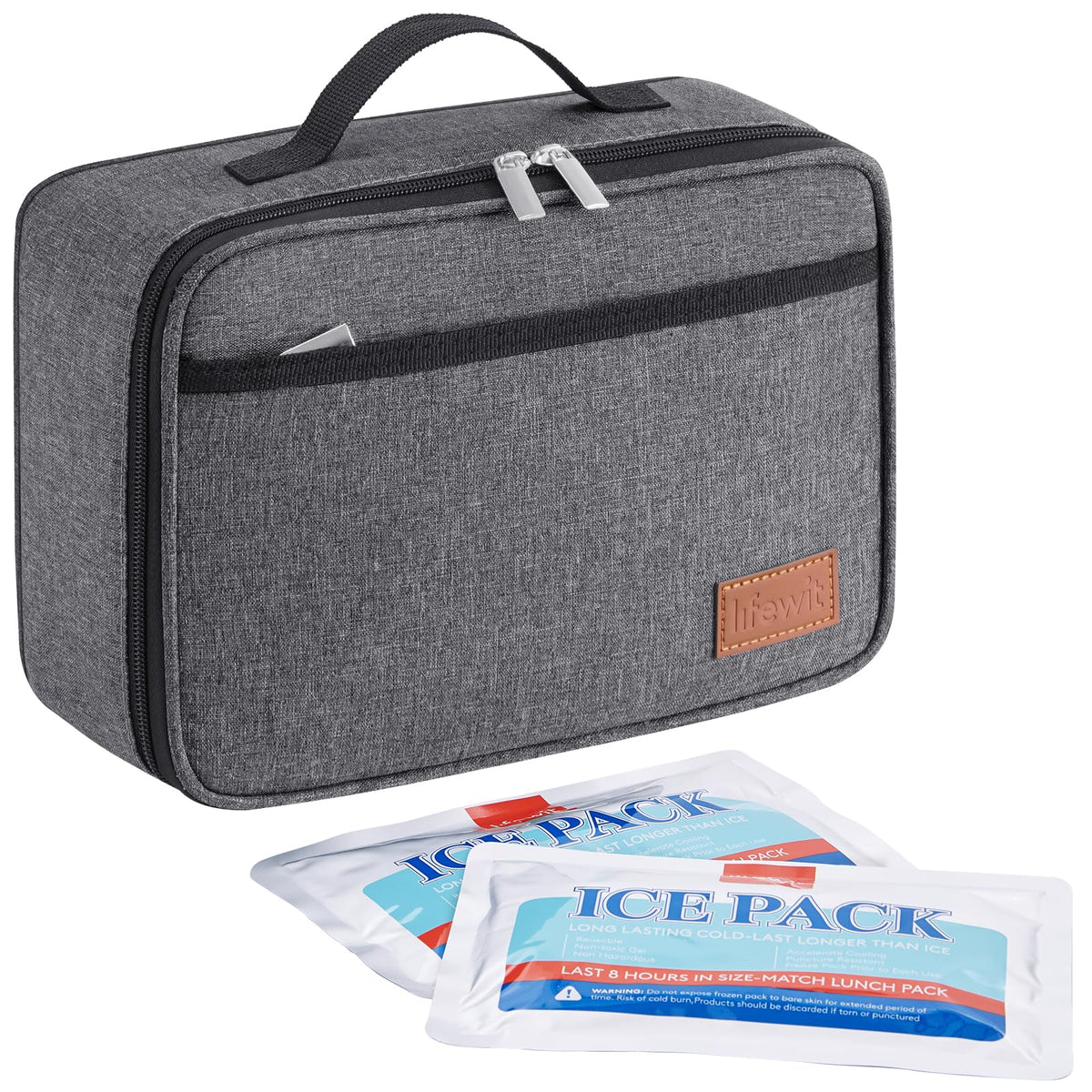 Lifewit Freezable Lunch Box, Insulated Reusable Lunch Bag with 2 Ice Packs