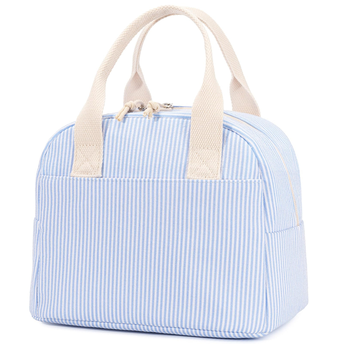 LOVELYWIND Lunch Box for Women,Insulated Lunch Bag,Green Stripe14-Can(9L)