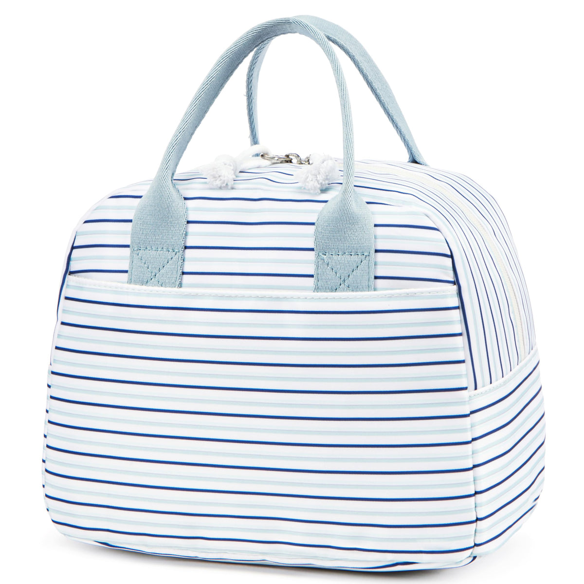 LOVELYWIND Lunch Box for Women,Insulated Lunch Bag,Green Stripe14-Can(9L)