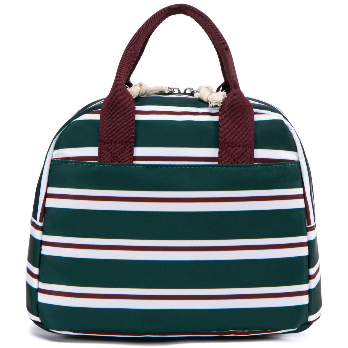 LOVELYWIND Lunch Box for Women,Insulated Lunch Bag,Green Stripe14-Can(9L)