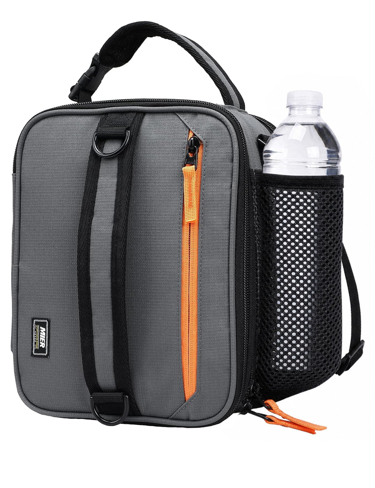 MIER Expandable Small Lunch Box for Men Women Kids to Work School, Black