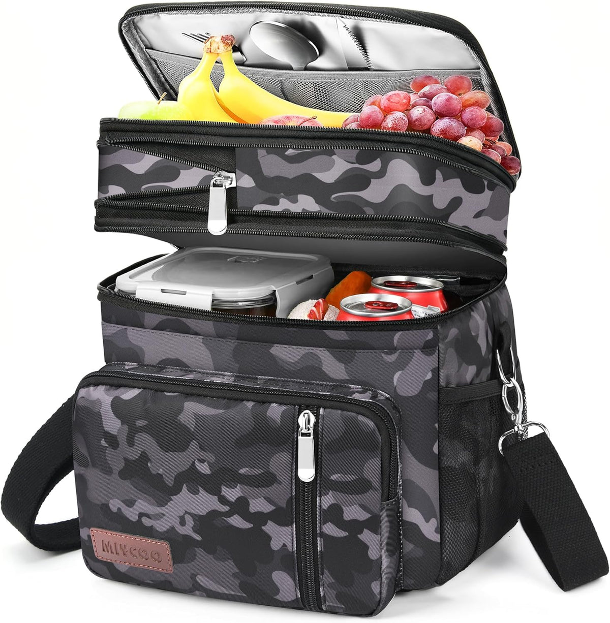 MIYCOO Lunch Bag & Lunch Box for Men Women, Double Deck & Leakproof