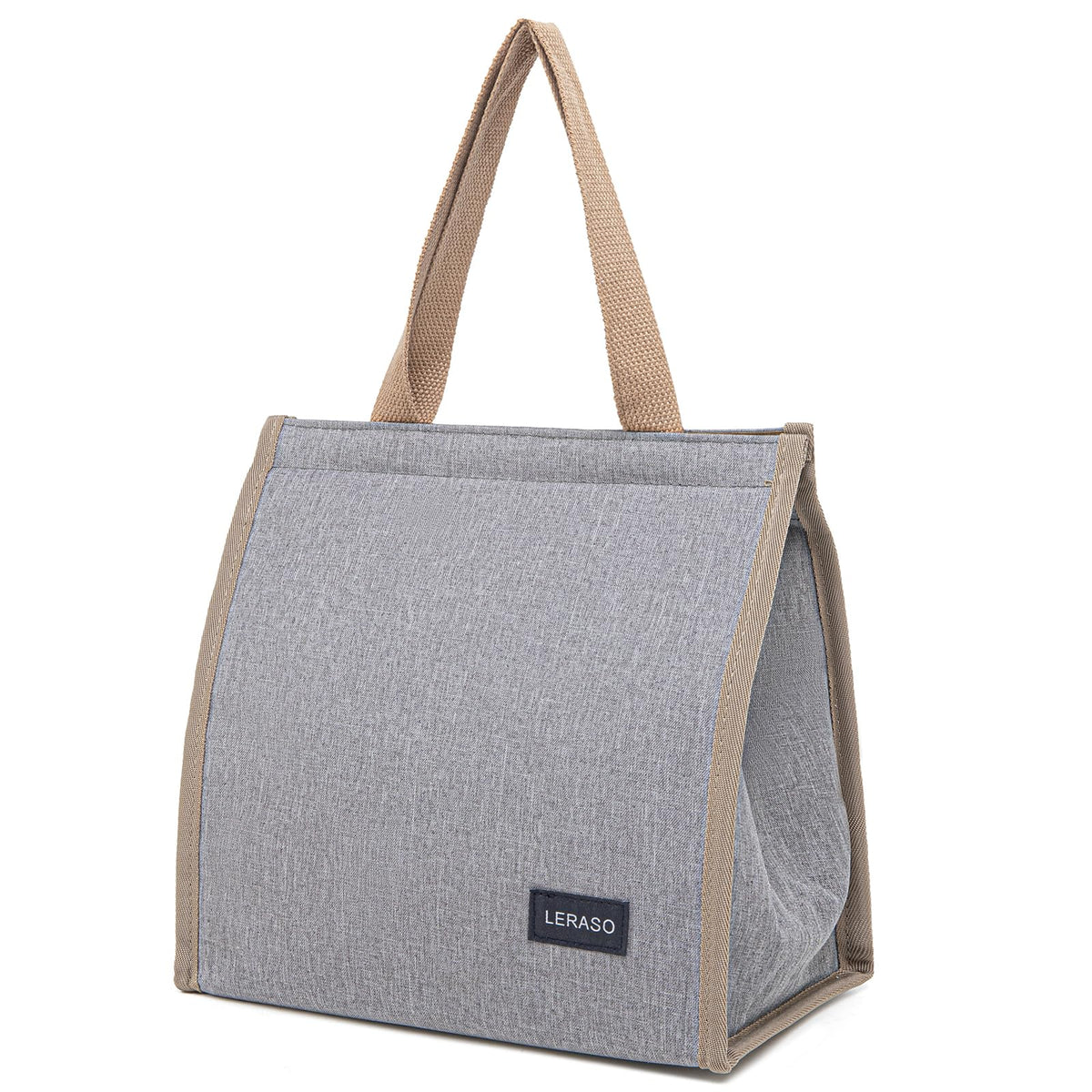 Insulated Lunch Bag for Work, 10.2"x5.9"x10.2" Oxford Waterproof Lunch Tote, Thermal Lunch Box for Office, Picnic & Outdoor, Pink and White Striped Canvas Tote Bag