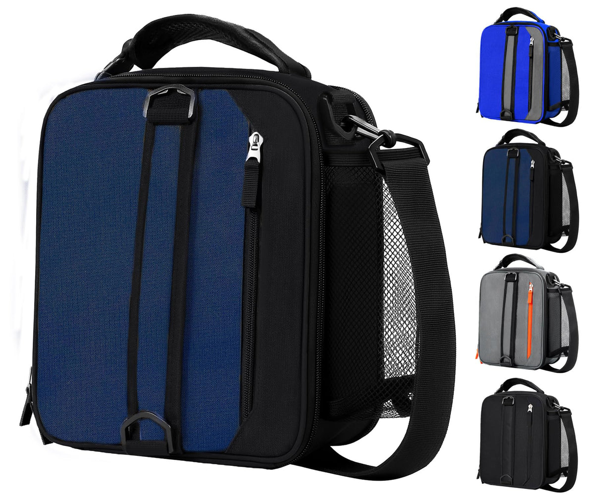 Lunch Box Insulated Lunch bag for Men Teen Kids Boys Adult Portable Stylish Small Lunchbox Special Design for Working Office school Picnic (Black 6L(Without Shoulder Straps))