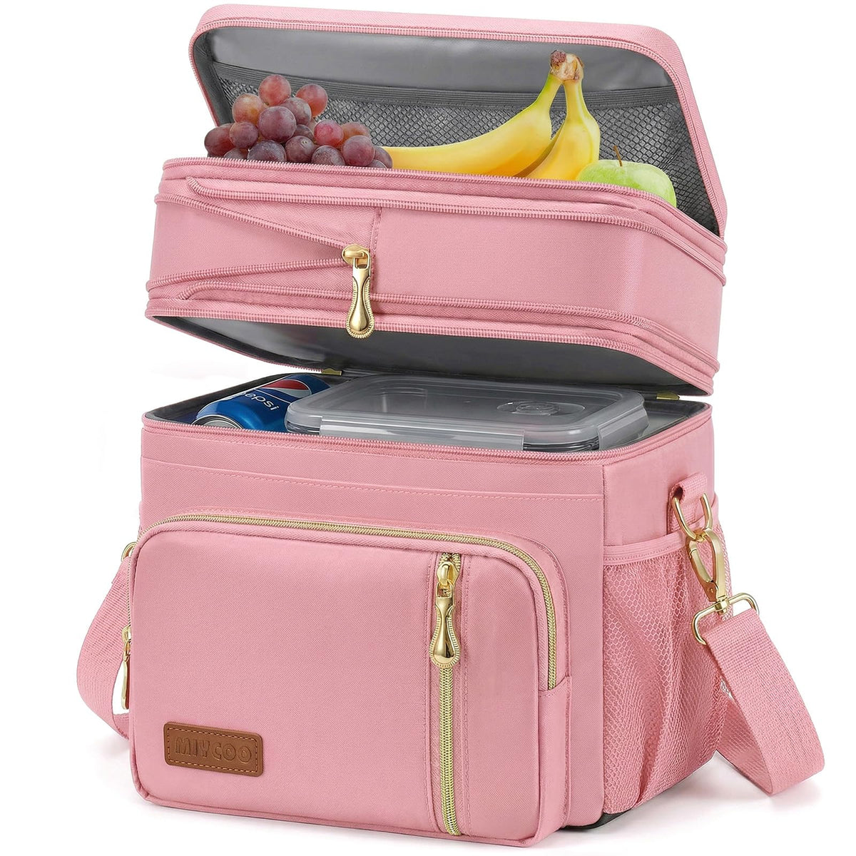 MIYCOO Lunch Bag & Lunch Box for Men Women, Double Deck & Leakproof
