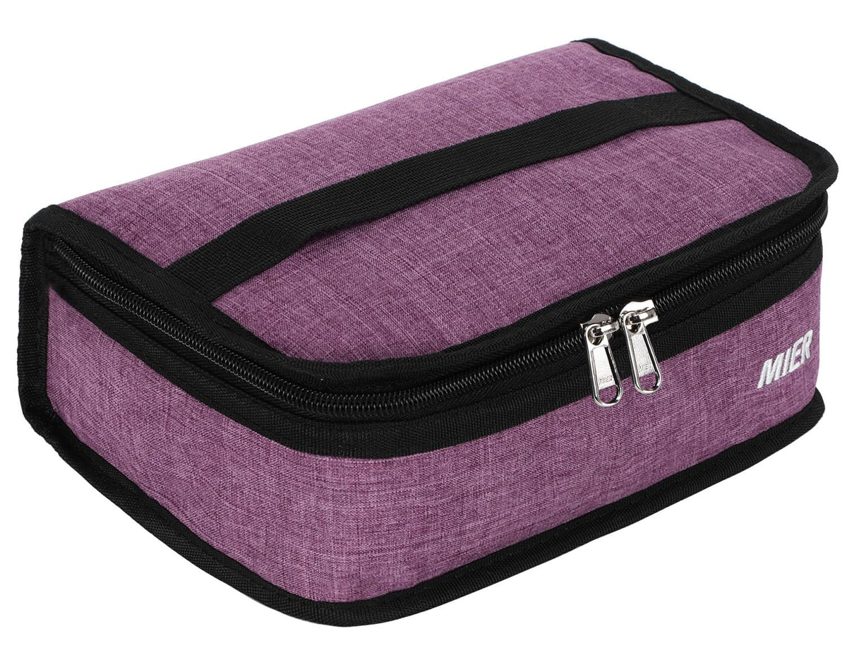 MIER Small Lunch Bag for Kids & Adults Compact Insulated Lunch Box, Black