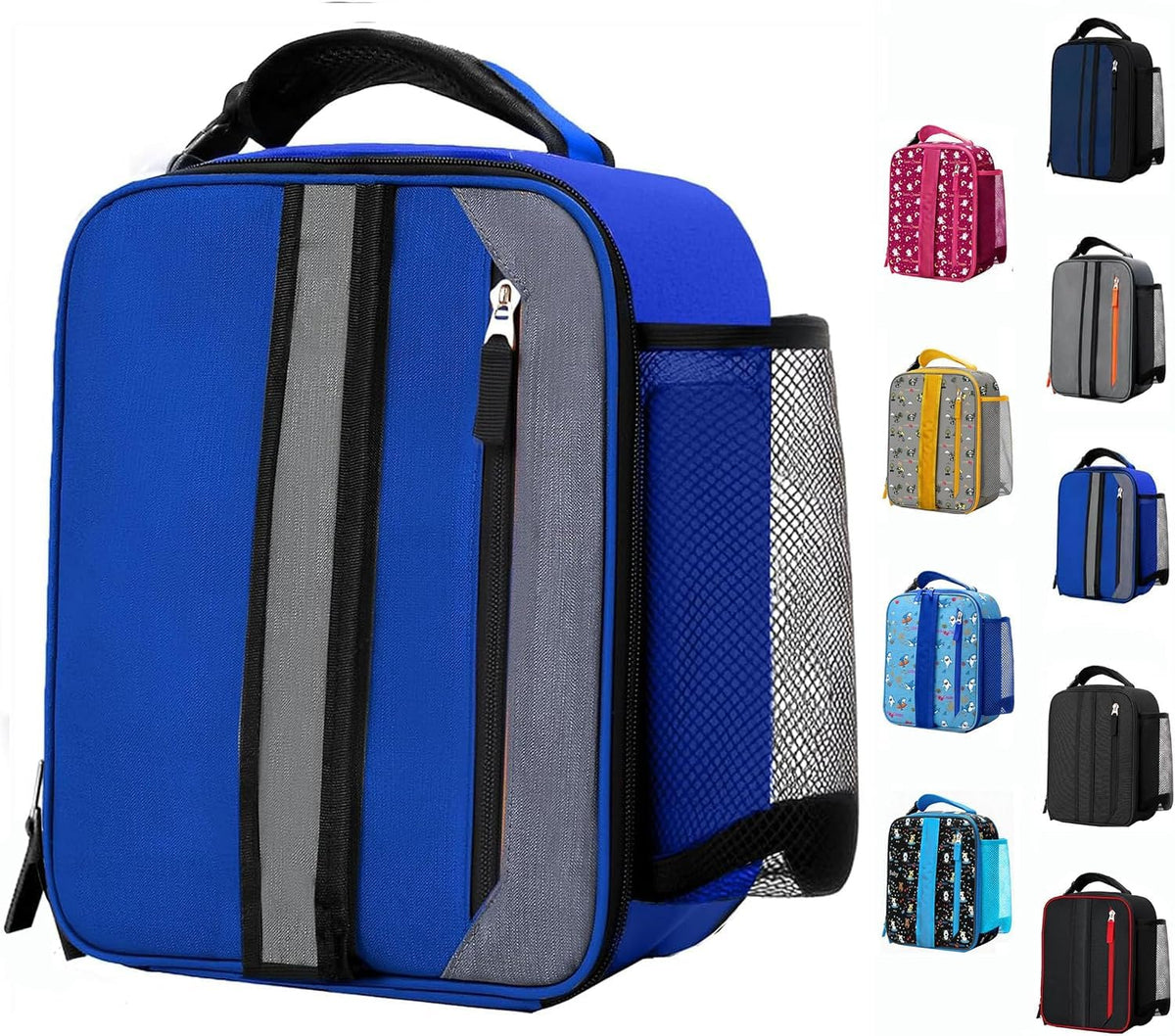 Lunch Box Insulated Lunch bag for Men Teen Kids Boys Adult Portable Stylish Small Lunchbox Special Design for Working Office school Picnic (Black 6L(Without Shoulder Straps))