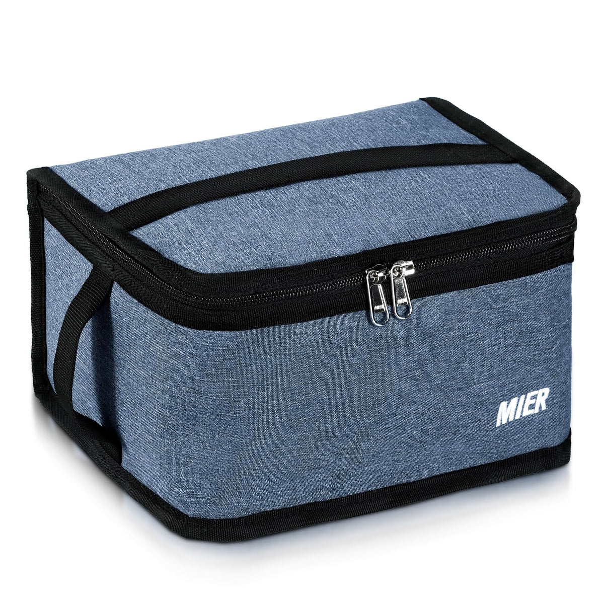 MIER Small Lunch Bag for Kids & Adults Compact Insulated Lunch Box, Black