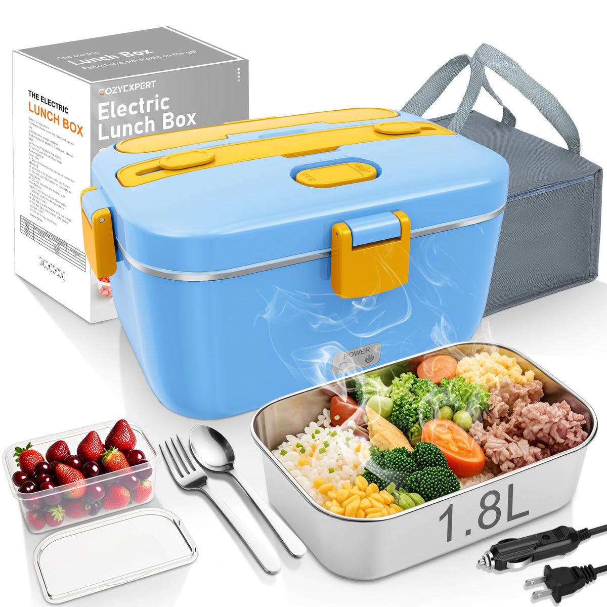 COZYEXPERT Electric-Lunch-Box-Heated-Food-Warmer 100W Heating Box for Adult