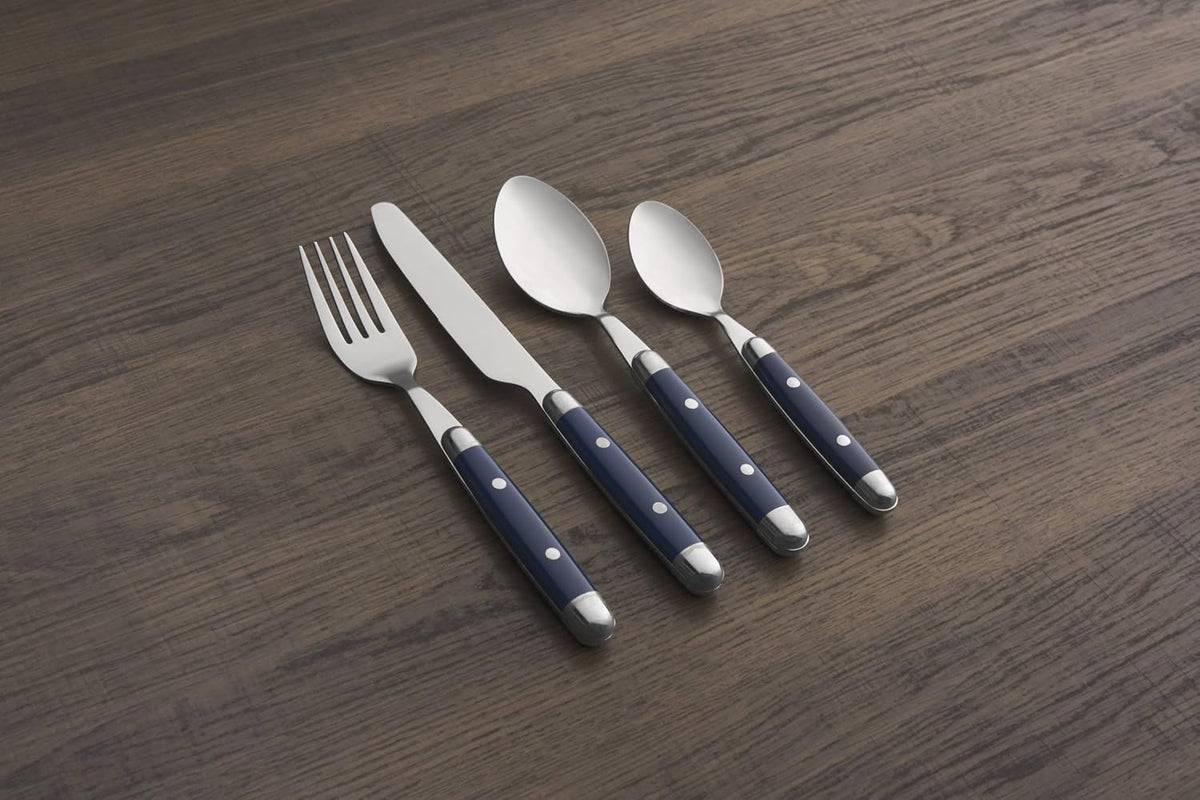 Cambridge Jubilee Blue 16-Piece 18/0 Silverware Set for 4, Flatware