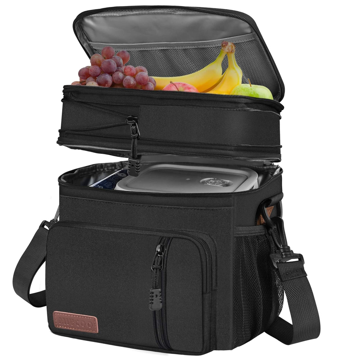 MIYCOO Lunch Bag & Lunch Box for Men Women, Double Deck & Leakproof