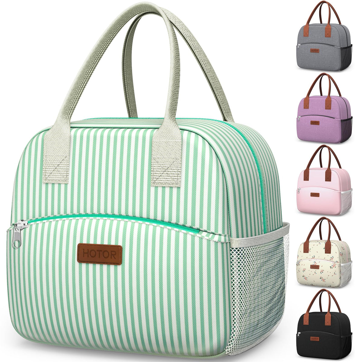 HOTOR Lunch Bag Women Men Insulated Lunch Box Black 10L