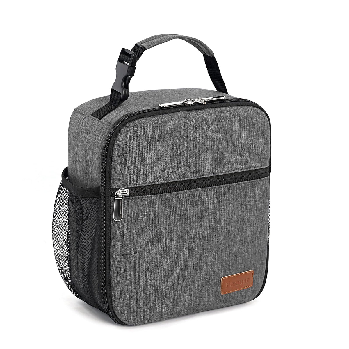 Femuar Lunch bag for Men Women Adults Small for Office Work Picnic - Reusable Portable Lunchbag, Black