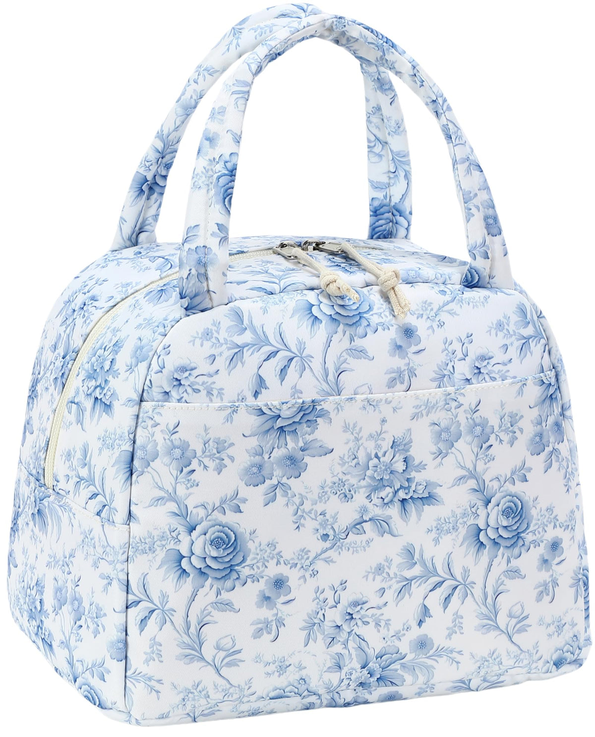 Bluboon Lunch Box for Women Cute Lunch Bag Reusable Insulated Lunch Bags Large Capacity Lunchbox Cooler for Work Picnic or Travel Gifts (A Sage Green White Stripes, 10 x 7.5 x 8 inches)