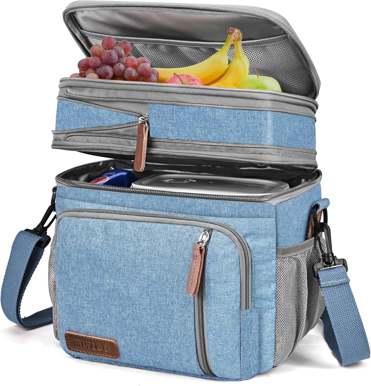 MIYCOO Lunch Bag & Lunch Box for Men Women, Double Deck & Leakproof