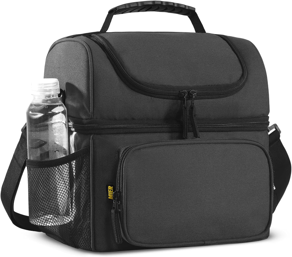 MIER Men's Insulated Lunch Box Large Lunch Bag Cooler for Outdoor Dark Gray