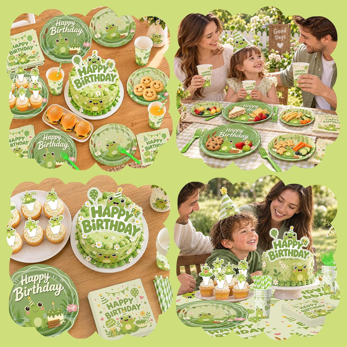 197 PCS Frog Birthday Party Supplies, Cute Frog Decorations for Kids