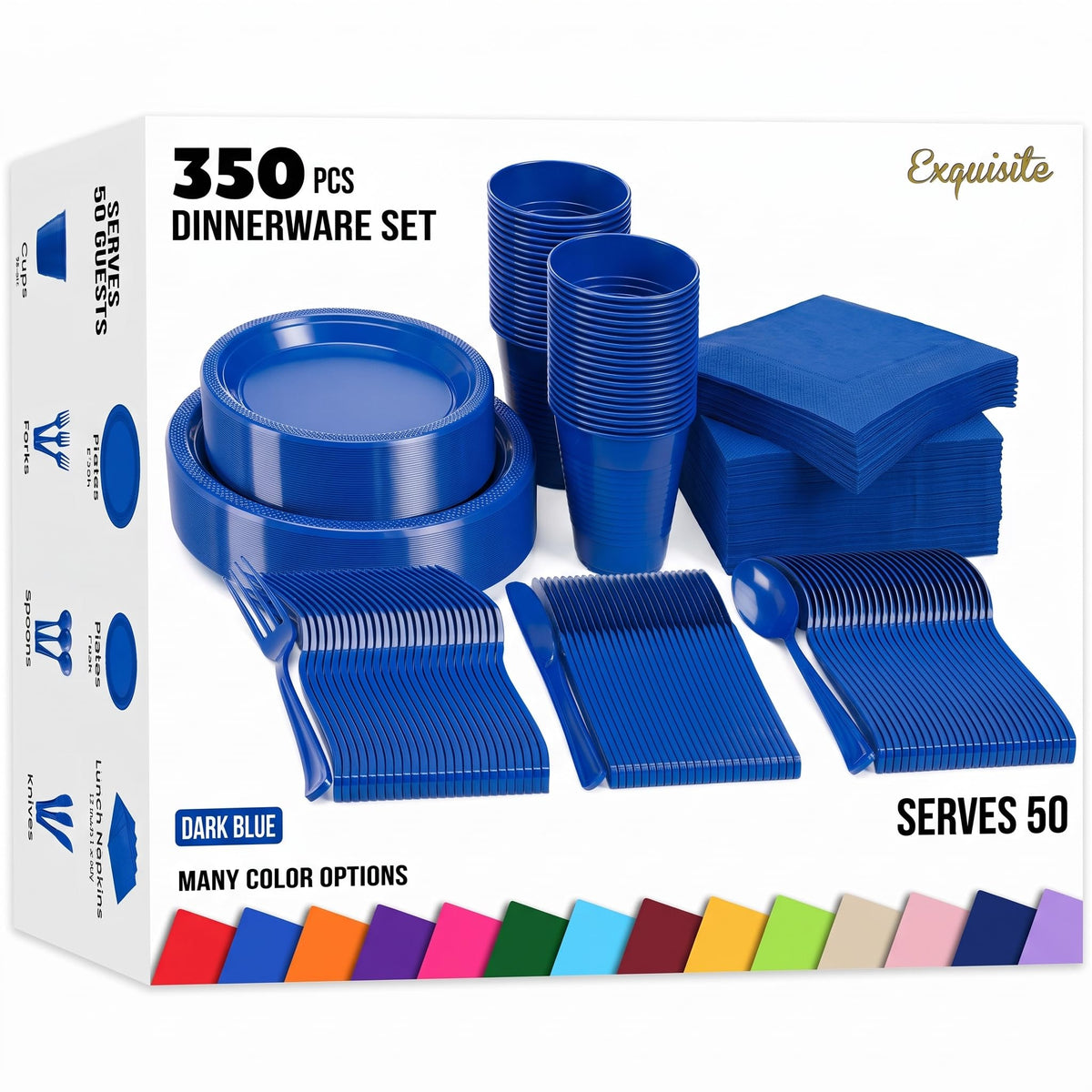 Exquisite 350 Pcs Black Plates and Napkins Party Supplies Plate Sets