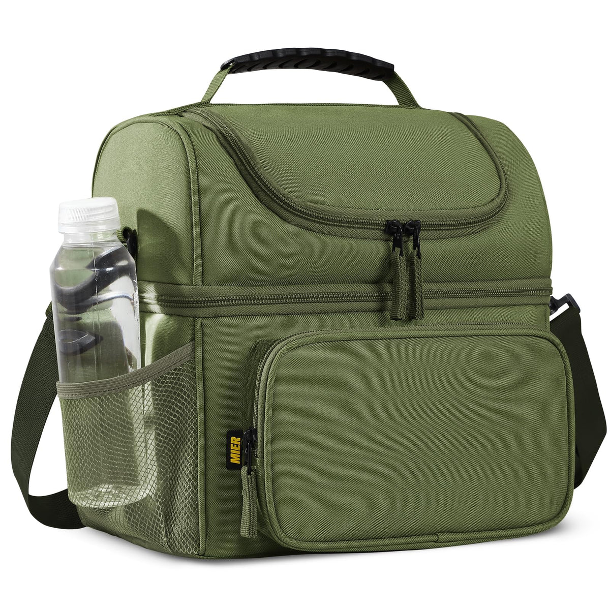 MIER Men's Insulated Lunch Box Large Lunch Bag Cooler for Outdoor Dark Gray