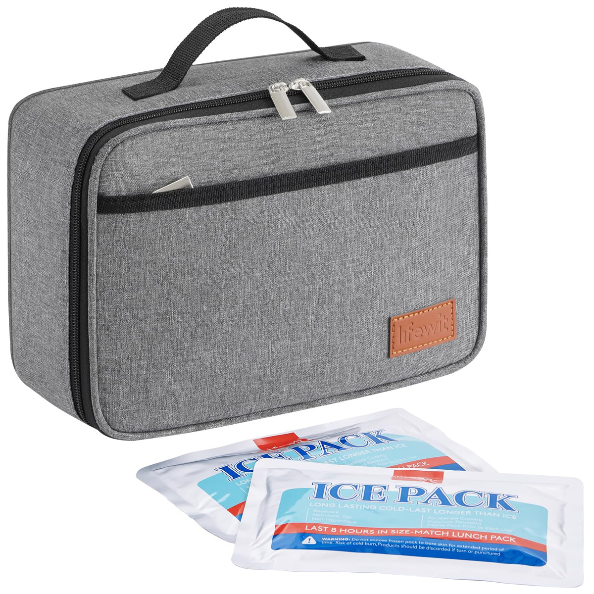 Lifewit Freezable Lunch Box, Insulated Reusable Lunch Bag with 2 Ice Packs