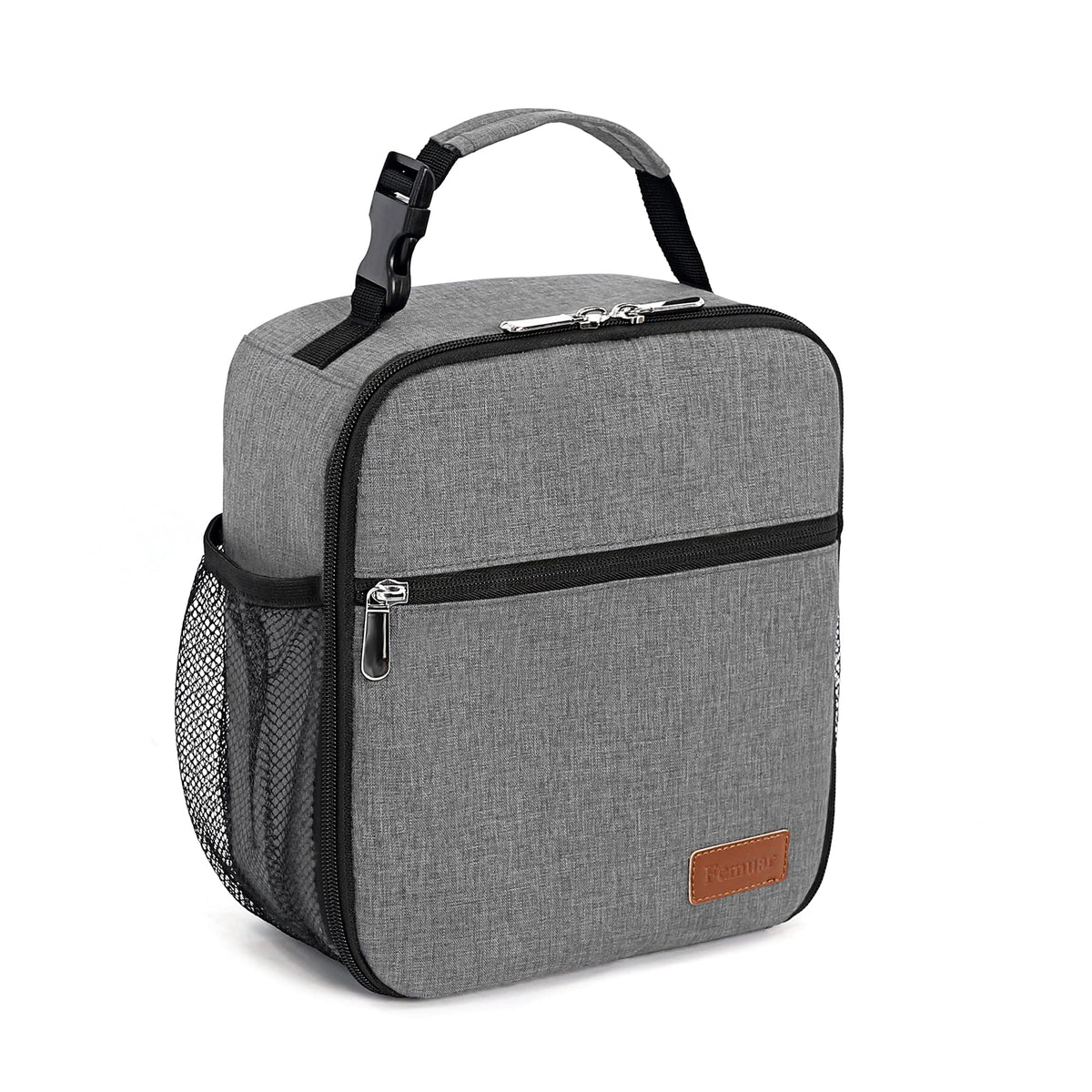 Femuar Lunch bag for Men Women Adults Small for Office Work Picnic - Reusable Portable Lunchbag, Black