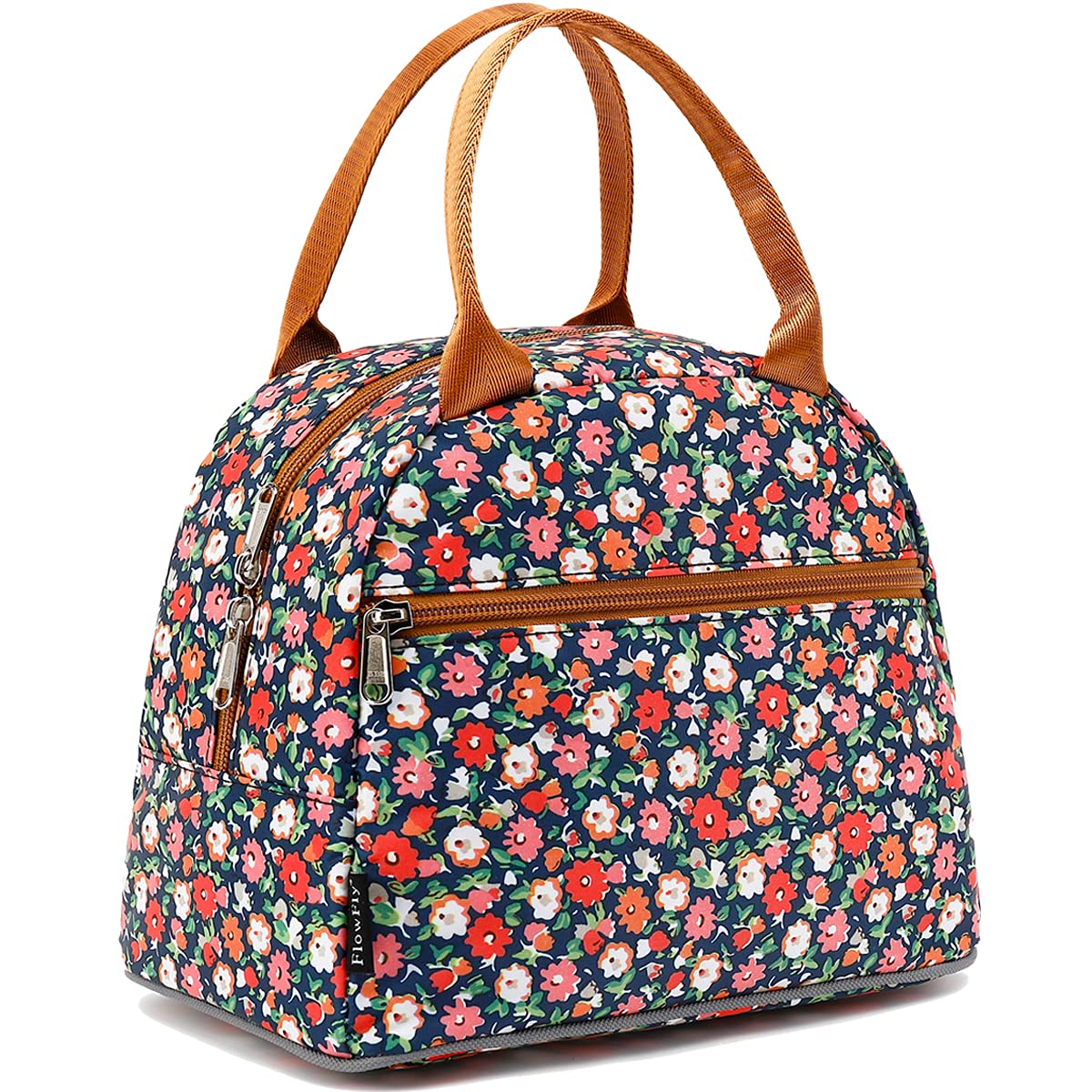 FlowFly Insulated Lunch Cooler Bag - Tote Bag Organizer for Women/Men, Black